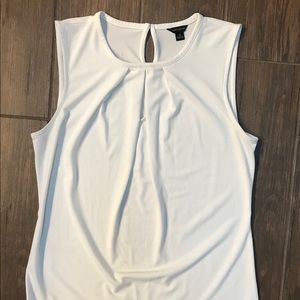Ann Taylor White Sleeveless Blouse